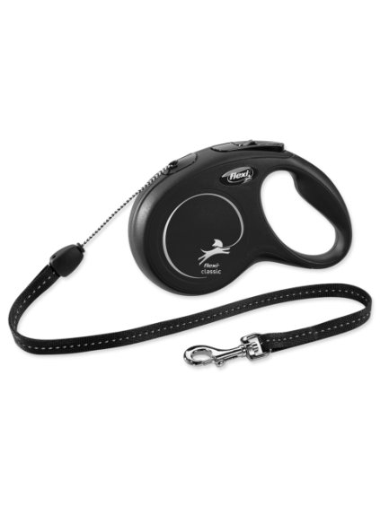 voditko flexi  lanko s 8m cierne