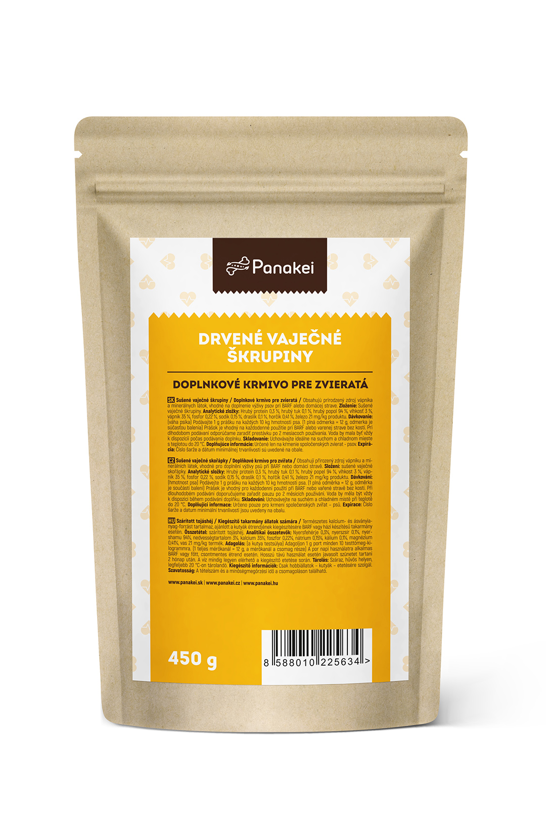 Vaječné škrupiny pre psov - Vápnik ✅ 450 g | Panakei.sk