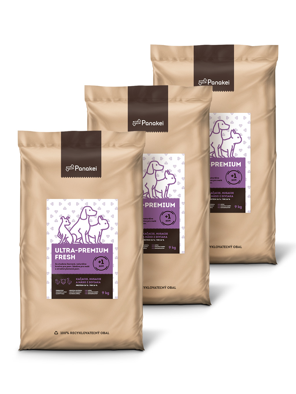 Za studena lisované granule pre psov ✅ Kačka+Hus+Diviak 27kg (3x9kg)