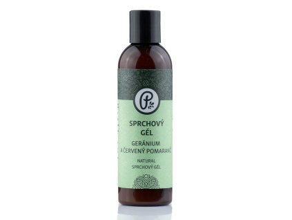 Přírodní sprchový gel - Geranium a červ. pom. 200ml