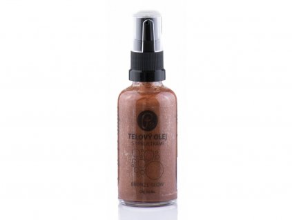 8587 bronze glow telovy olej s trblietkami na telo plet a vlasy 50ml