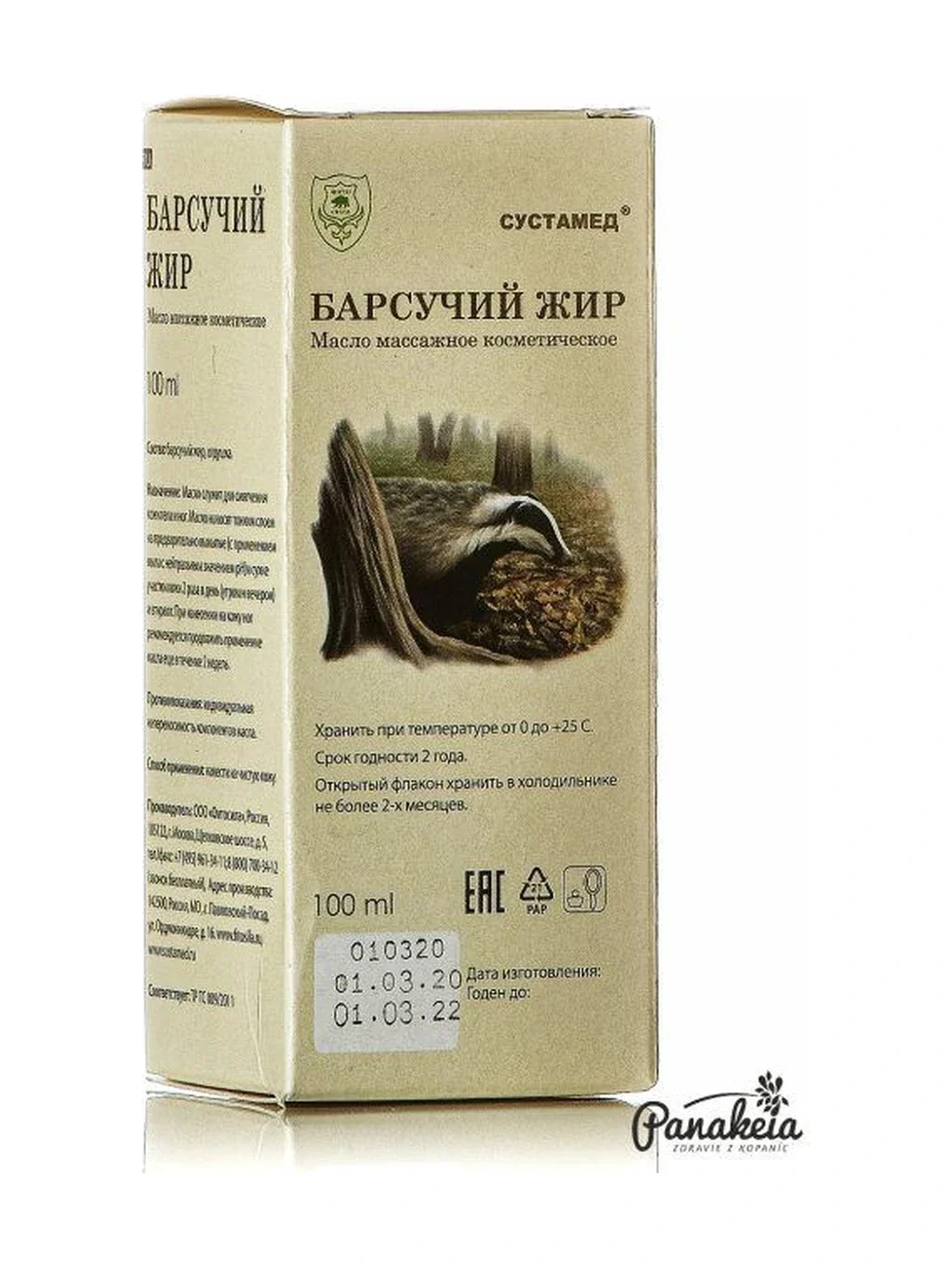 Grăsime de bursuc pură 100ml