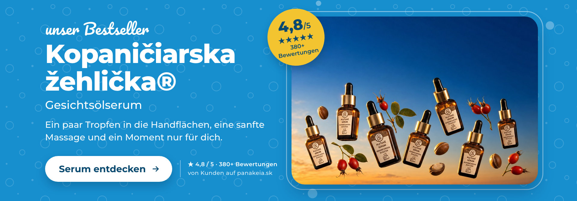 Kopaničiarska žehlička® – Gesichtsölserum, Bewertung 4,8/5