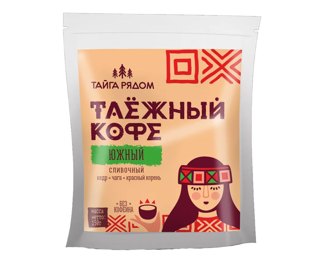 Tajga káva s cédrom, čakankou, čagou a červeným koreňom - krémová