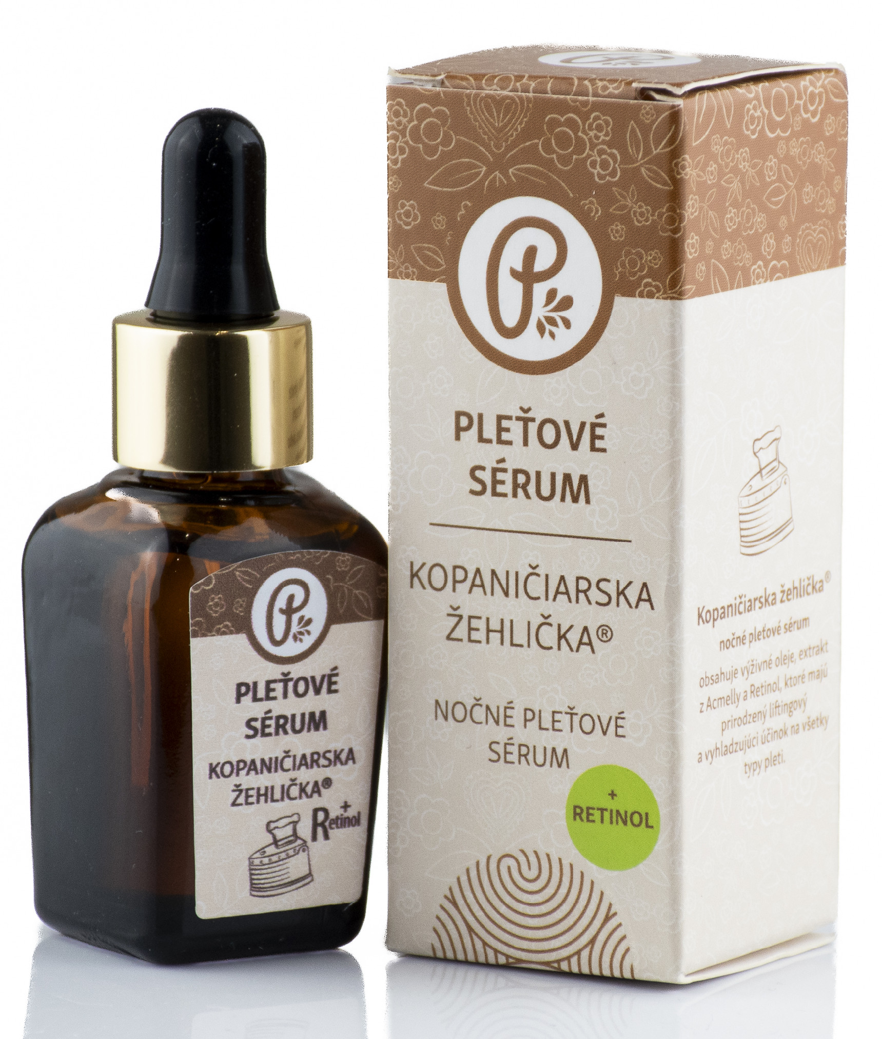 PANAKEIA Kopaničiarska žehlička® s Retinolom 20ml, nočné pleťové olejové sérum