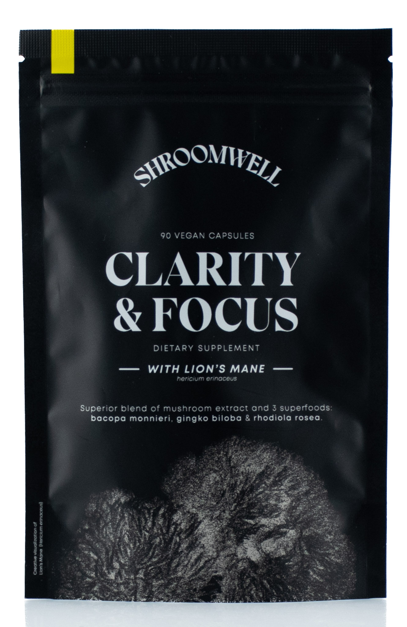 Shroomwell CLARITY & FOCUS kapsule s Leviou hrivou a adaptogénmi 90ks