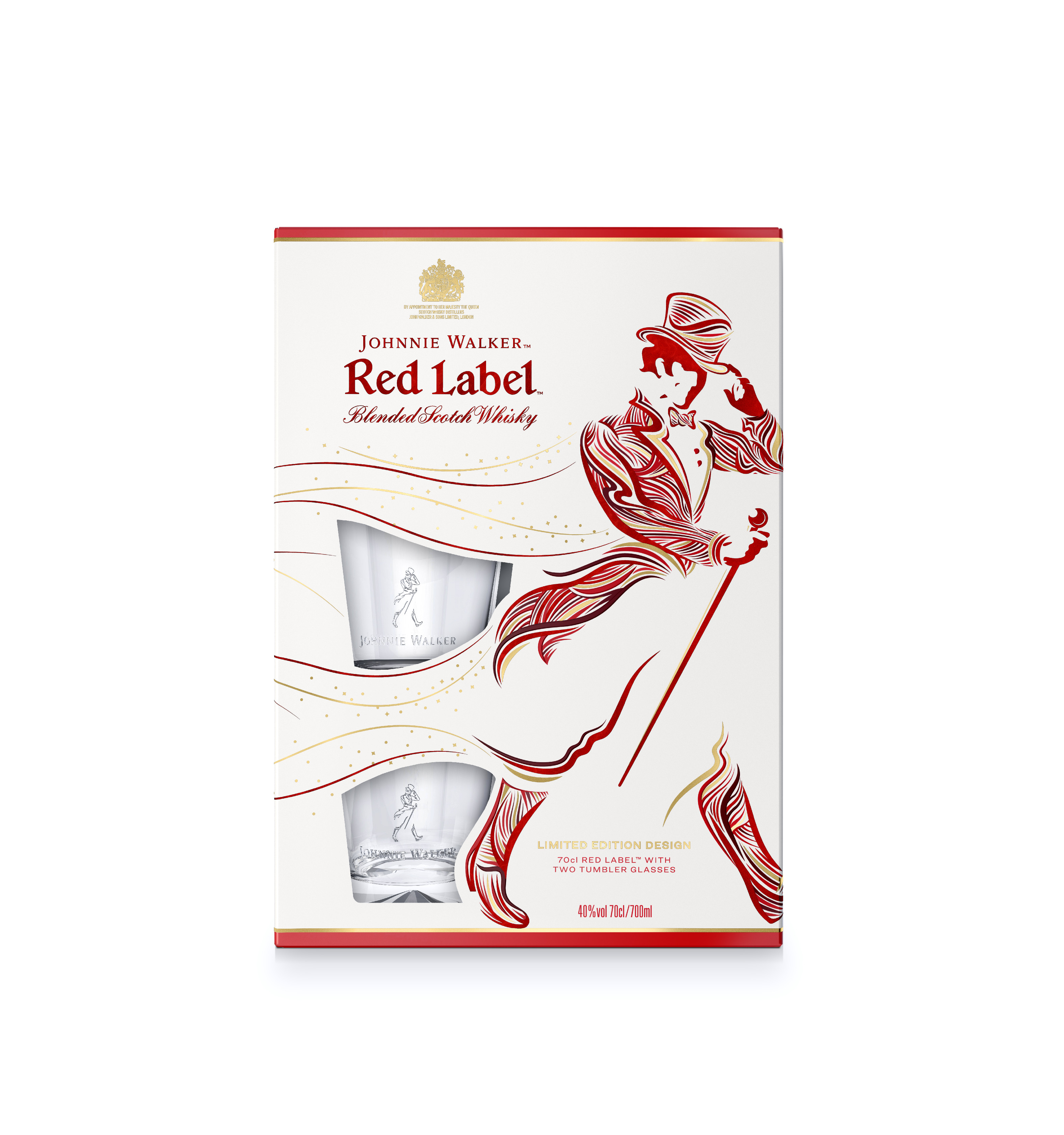 Johnnie Walker Red Label 40% 0,7l + dvě sklenice