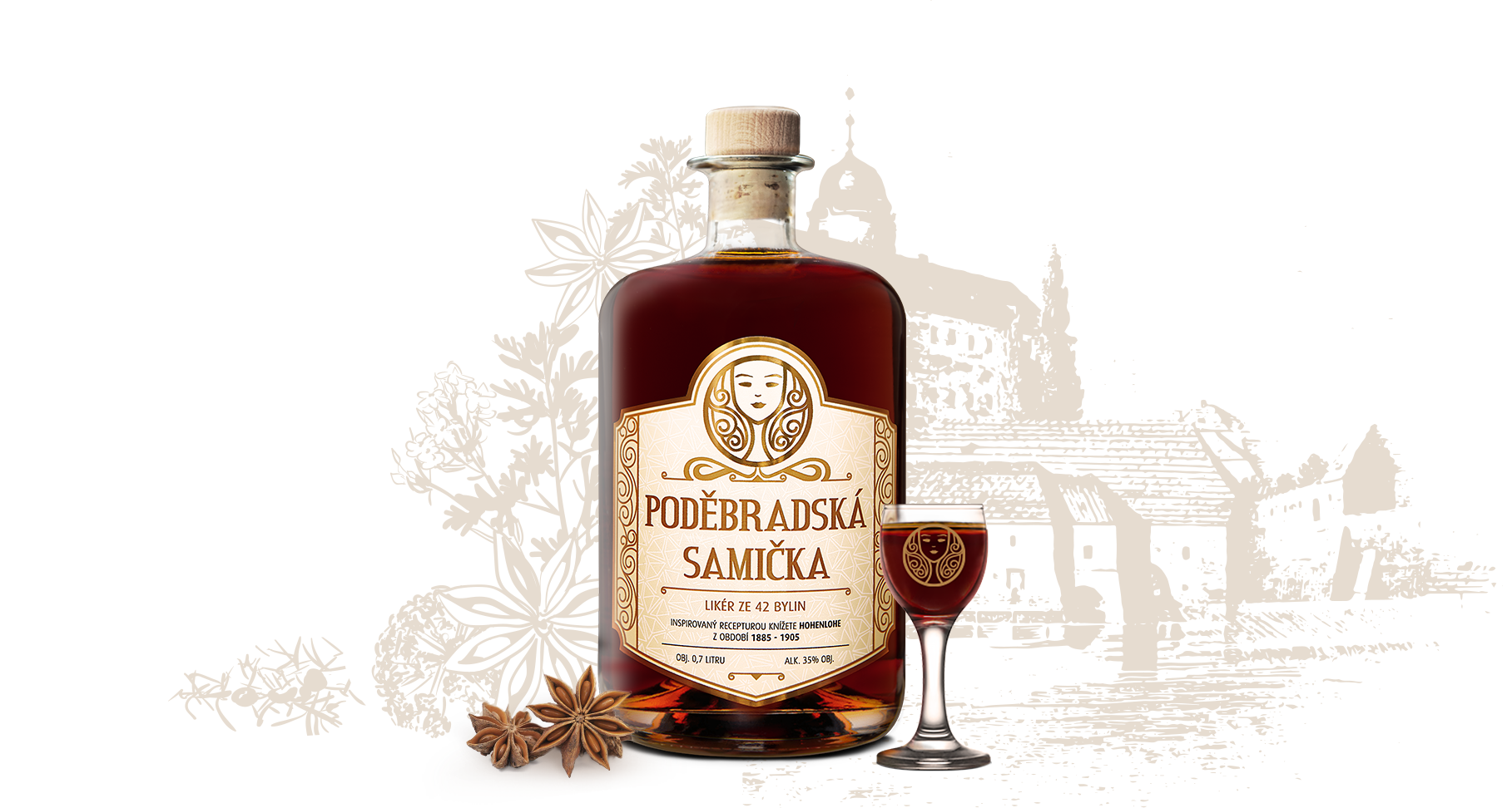 Poděbradská samička 35% 0,7L