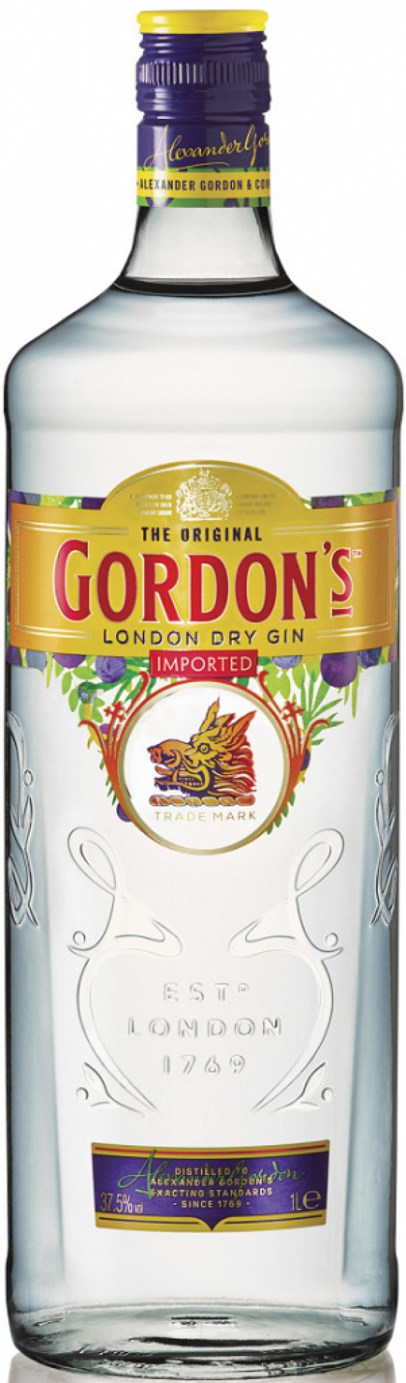 Gin Gordons London Dry 1l 37,5%