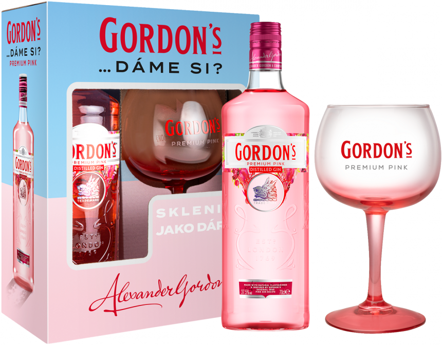 Gordon's Premium Pink Gin 37,5% 0,7l dárkové balení