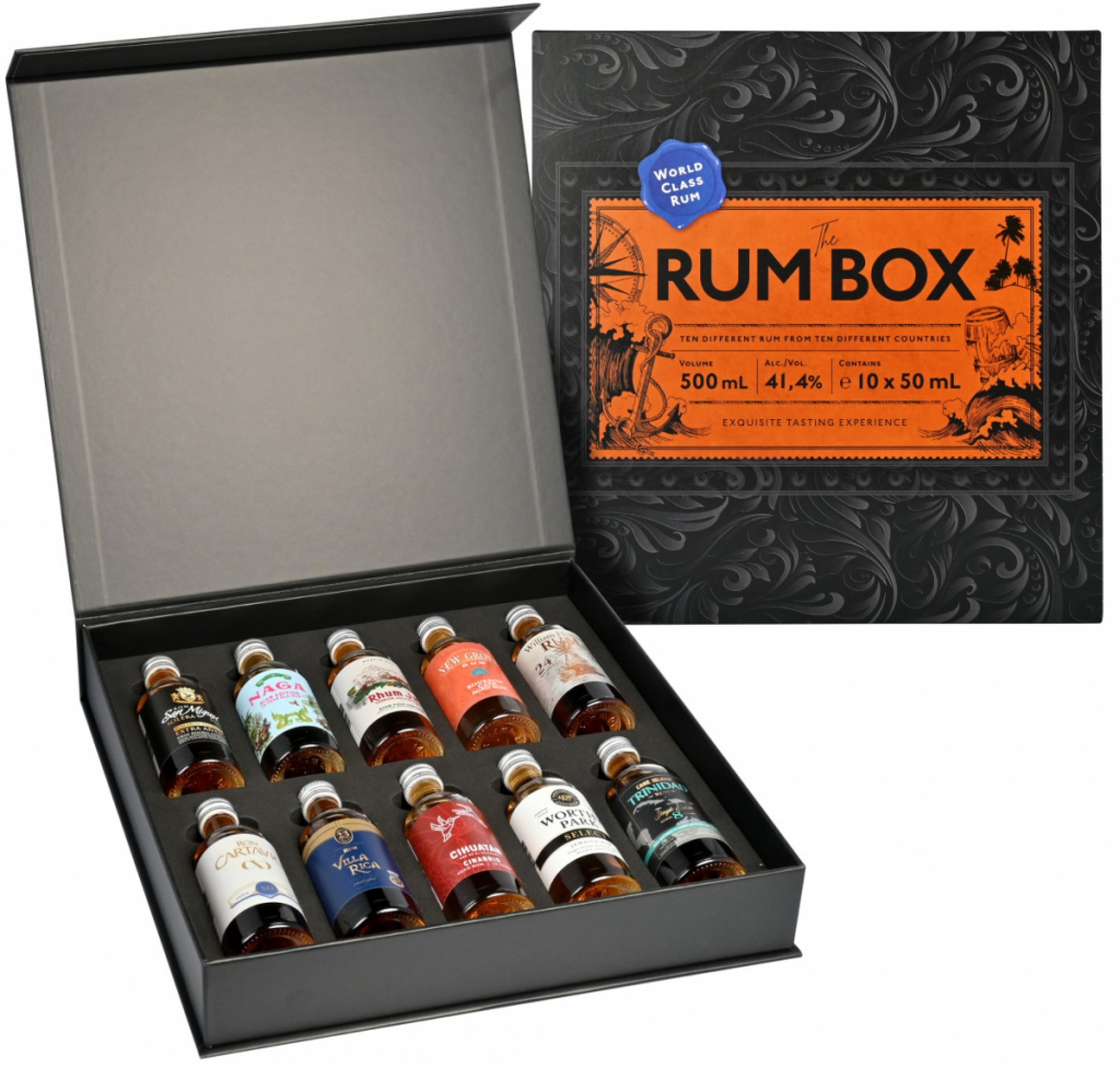 The Rum Box World Tour Edition 41,4 % 10 x 0,05l Blue Edition