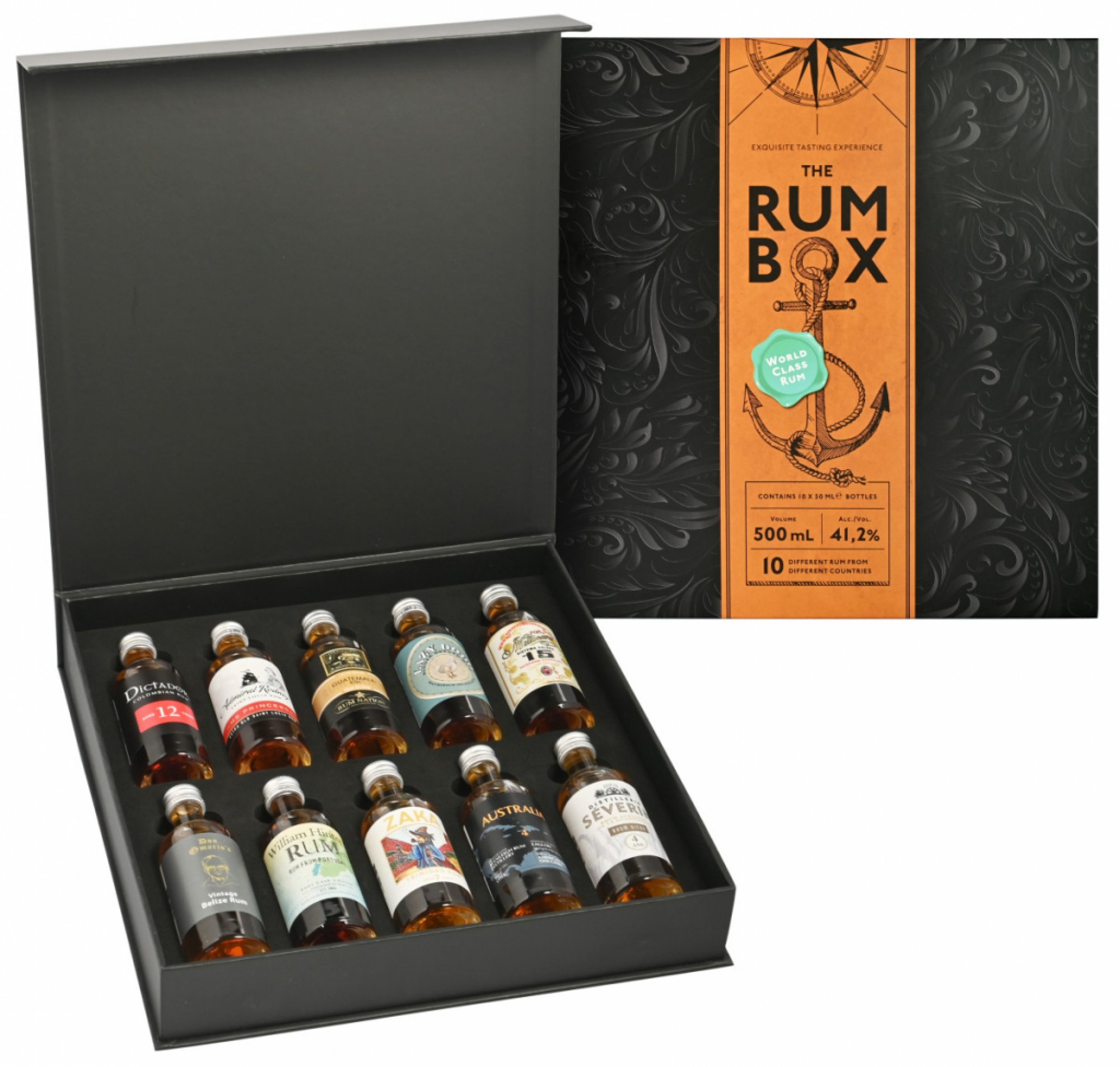 The Rum Box World Tour Edition 41,2 % 10 x 0,05l Turquose Edition
