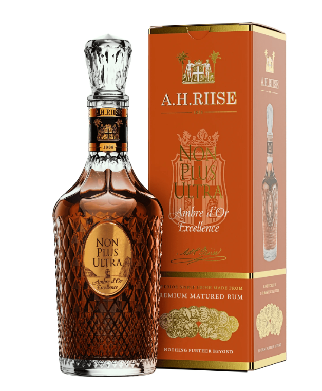 A.H.Riise Non Plus Ultra Ambre d'Or Excellence 0,7 l 42% + A.H. Riise Rum Cream Liqueur 17% 0,7l + A.H.Riise Salt Caramel Cream Liqueur, 17% 0,7l