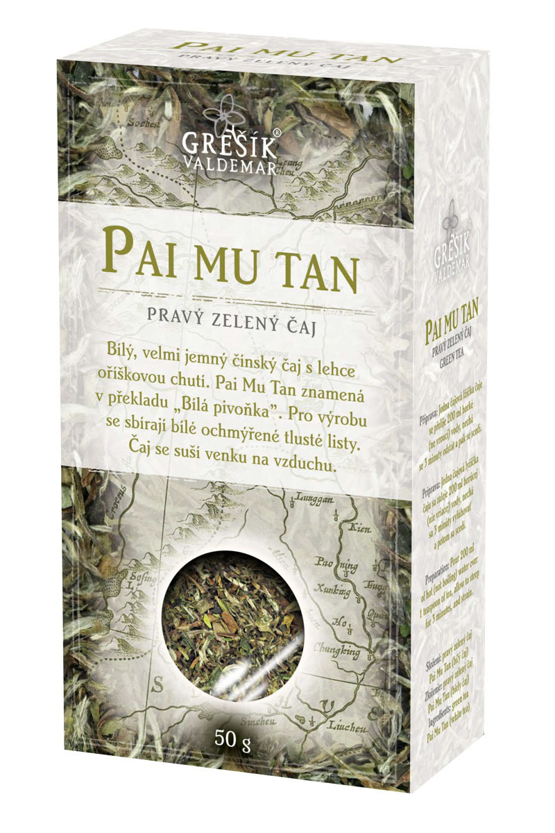 Valdemar Grešík Grešík Pai Mu Tan bílý sypaný čaj 50 g