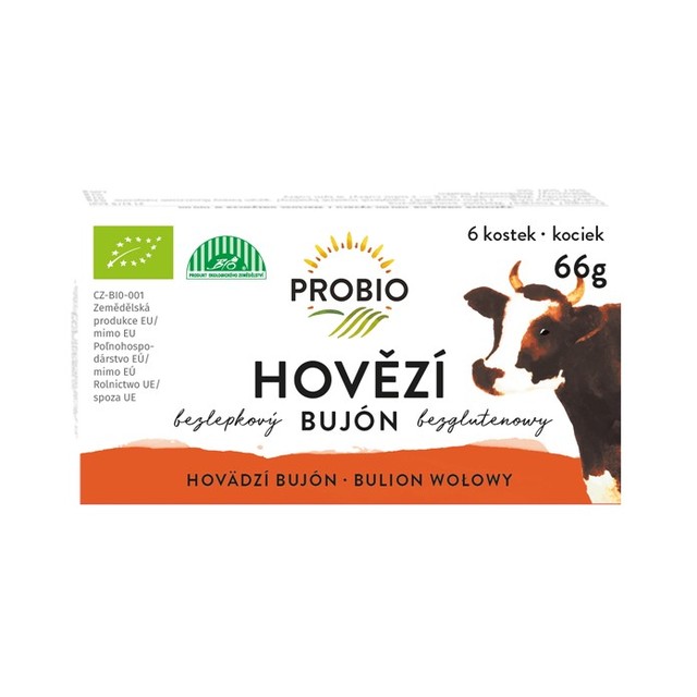 PRO-BIO, obchodní společnost s r.o. Bujón hovězí kostky 6 x 0,5l 66g BIO