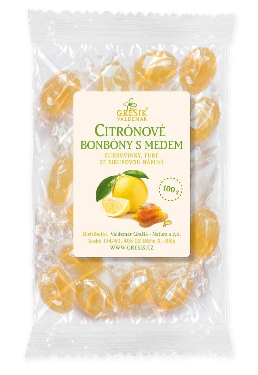 Citrónové bonbóny s medem 100 g