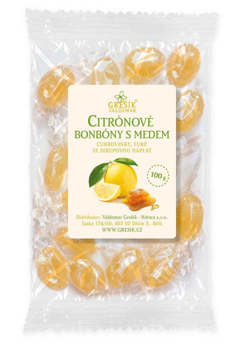 Valdemar Grešík Grešík Citrónové bonbóny s medem 100 g