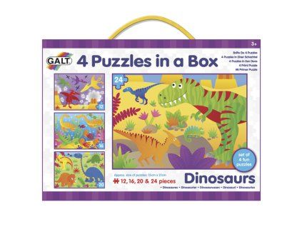 4 Puzzle v krabici - Dinosauři