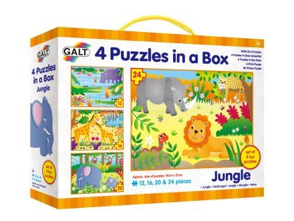 4 puzzle v krabici - Džungle