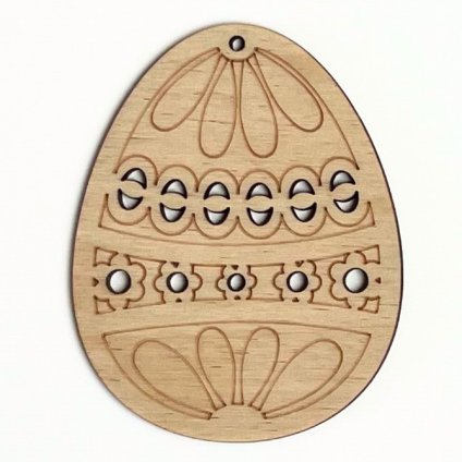 Dřevěná velikonoční dekorace k zavěšení - vajíčko