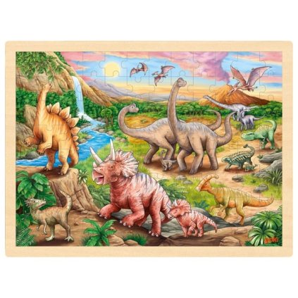 GOKI dřevěné puzzle DINOSAUŘI 96 dílků