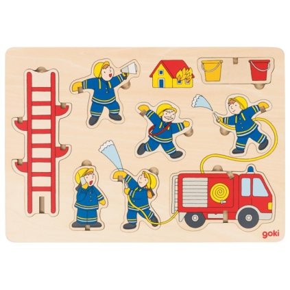 GOKI dřevěné balanční puzzle - hasiči