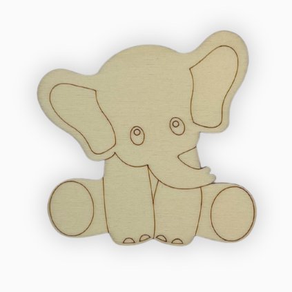 Dřevěný obrázek k tvoření - slon