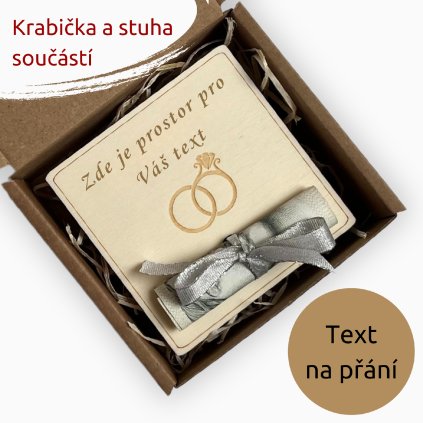 Malá dárková karta na peníze - SVATBA - Váš text