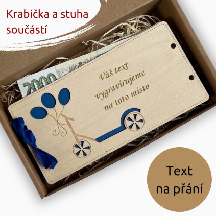 Dřevěné pouzdro na peníze - KOLOBĚŽKA - Váš text