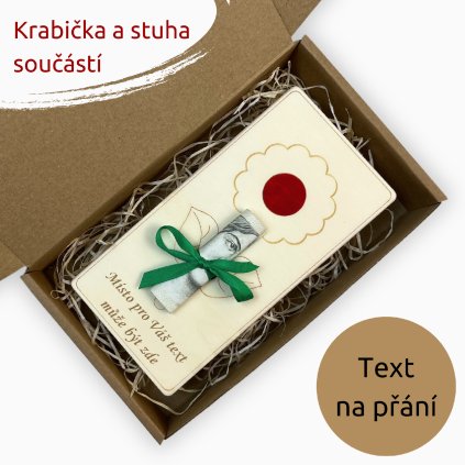 Dárková karta na peníze - KVĚTINA - Váš text