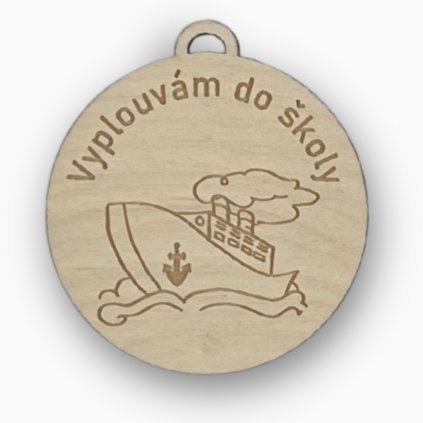 Dřevěná medaile pro školáky Loď