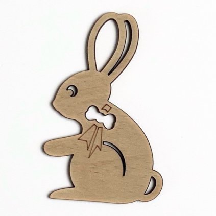 Dřevěná velikonoční dekorace k zavěšení - králík