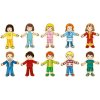GOKI dřevěné oblékací puzzle kluk a holka