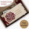Dřevěné pouzdro na peníze - RŮŽE - Váš text