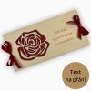 Dřevěné pouzdro na peníze - RŮŽE - Váš text