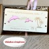 Dřevěné pouzdro na peníze - DELFÍN - Váš text