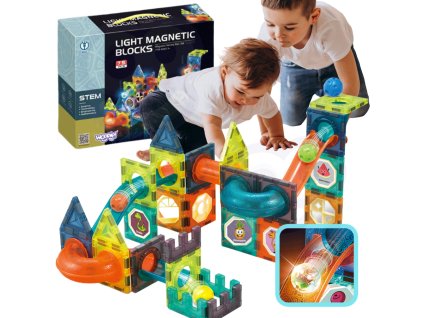 Magnetické bloky WOOPIE gule a svetlá 75 ks.