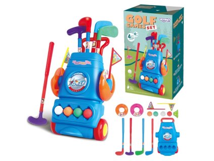 Golfový set WOOPIE + príslušenstvo a stojan na kolesách