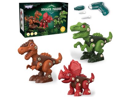 Sada skrutkovacích dinosaurov WOOPIE 3 ks