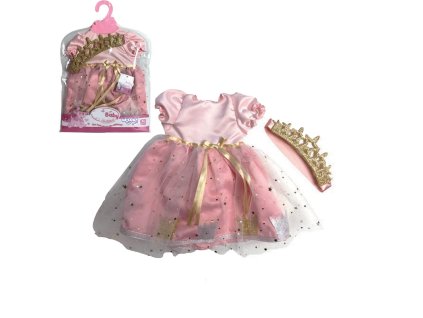 Súprava oblečenia pre bábiky WOOPIE ROYAL šaty pre princeznú + korunka 43-46 cm