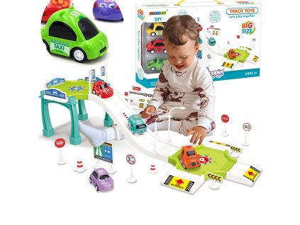 WOOPIE Garážový set + Dopravné značky čerpacej stanice + 3 autá