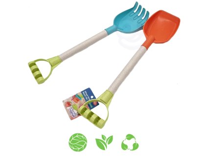 WOOPIE GREEN Súprava lopaty a hrablí do piesku 51 cm
