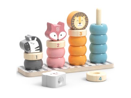 VIGA PolarB Drevené vzdelávacie puzzle s Montessori zvieratkami