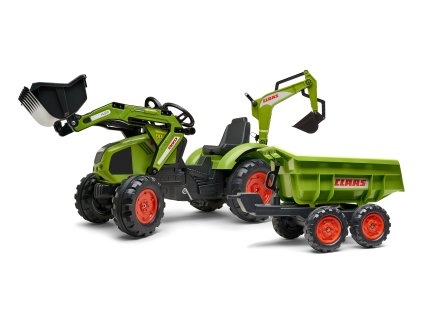 Šliapací traktor FALK CLAAS s prívesom, lyžicou a buldozérom od 3 rokov