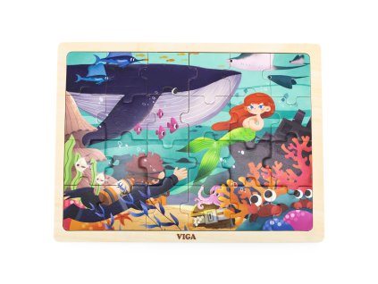 VIGA Drevené puzzle 24 ks. Tajomstvá mora