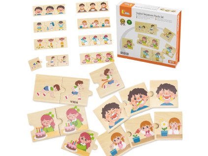 VIGA Drevené puzzle aktivity pre deti
