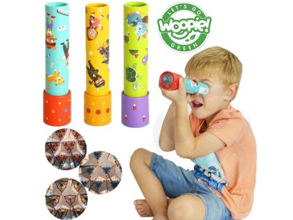 WOOPIE GREEN Kaleidoskop a farebný ďalekohľad pre deti