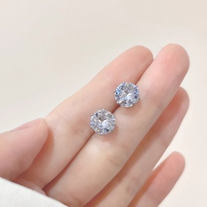 Multi-Faceted Sparkling Zircon Studs