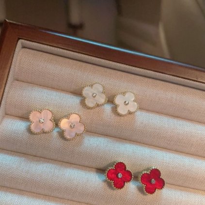 Luxusní náušnice s motivem čtyřlístku Fritillaria