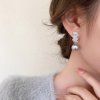 Elegant Zircon Pearl Drop Earrings